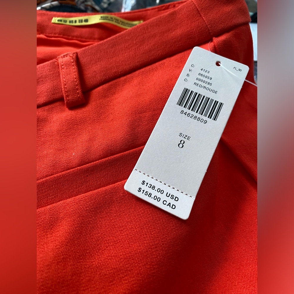 anthropologie MAEVE Stretch Bootcut Trouser SIZE 8 red new nwt - Picture 6 of 6